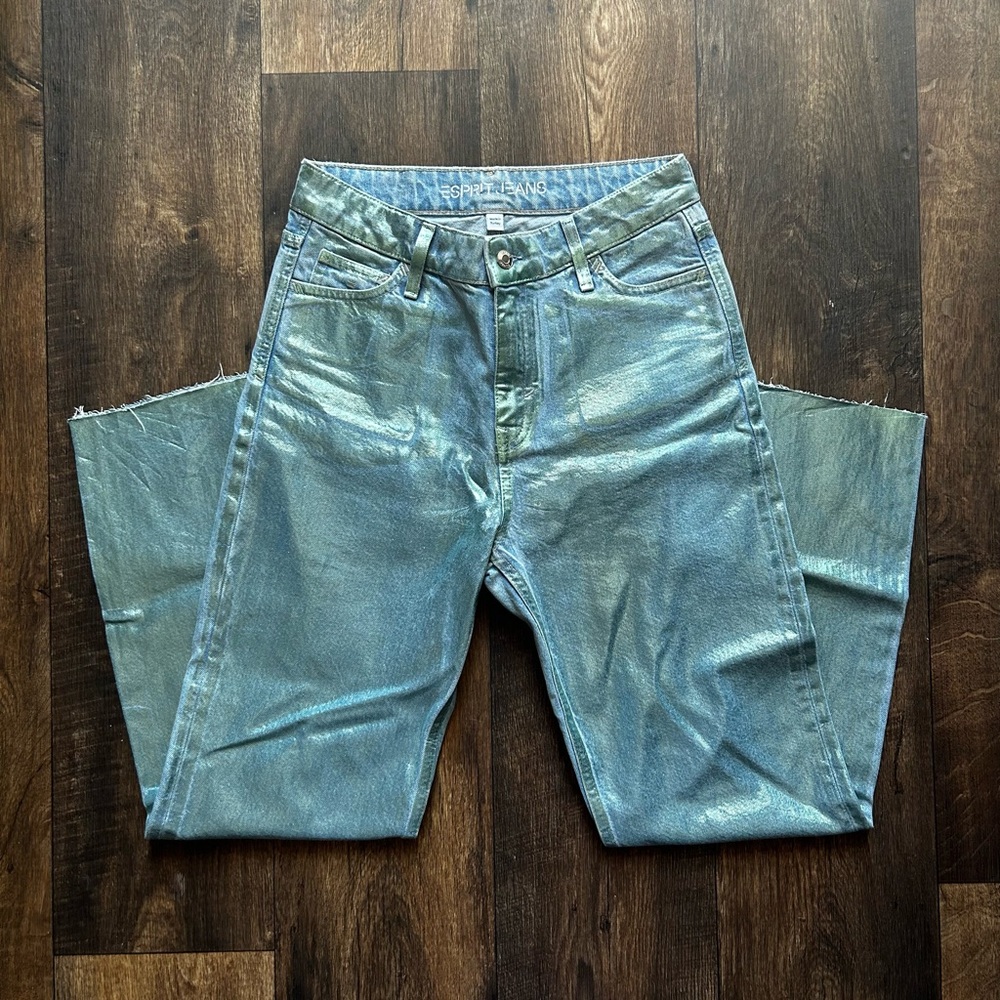Metallic Finish Jeans